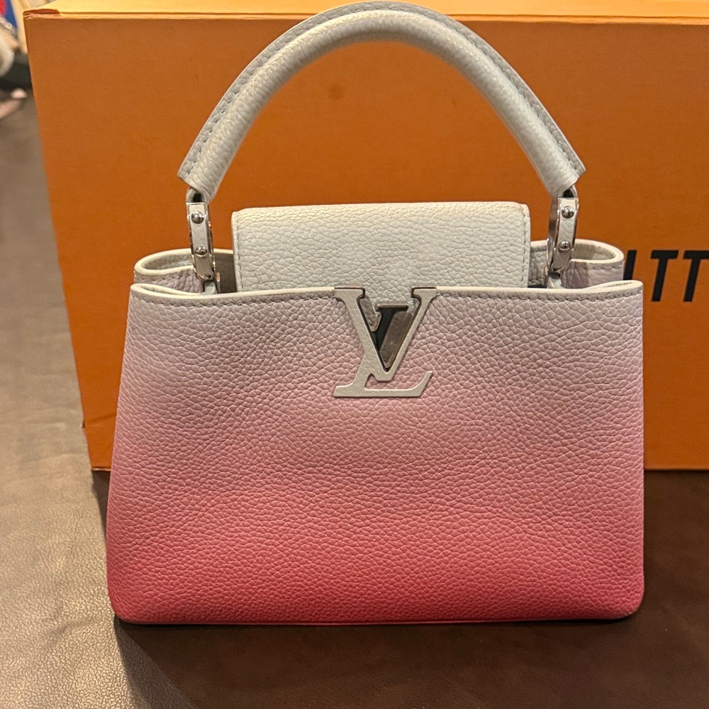 Louis Vuitton Pink to White Ombre Capucines Top Handle Satchel